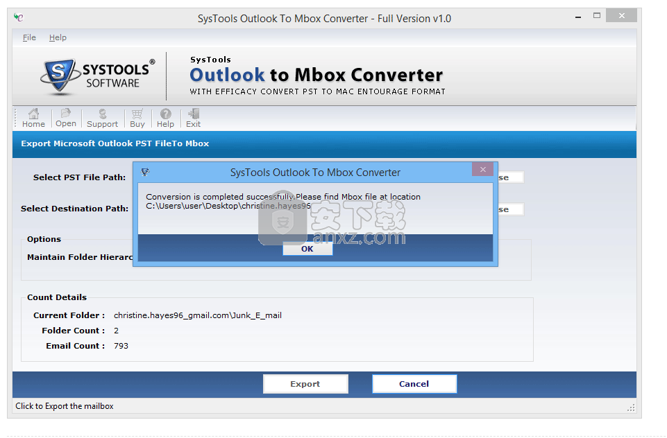 SysTools Outlook to MBOX(Outlook转Mbox转换器)