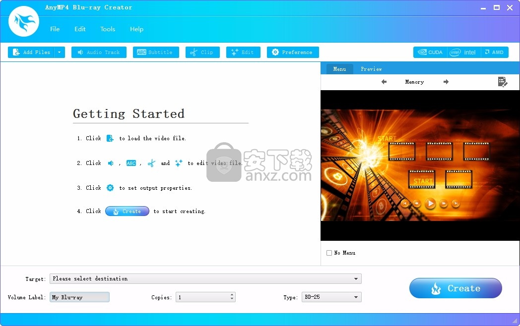 AnyMP4 Blu-ray Creator(蓝光光盘制作工具)