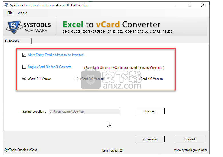 SysTools Excel to vCard Converter(Excel转vCard转换器)