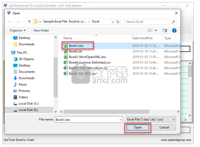 SysTools Excel to vCard Converter(Excel转vCard转换器)
