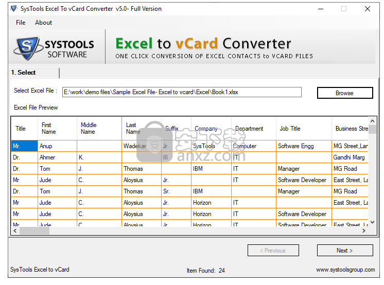 SysTools Excel to vCard Converter(Excel转vCard转换器)