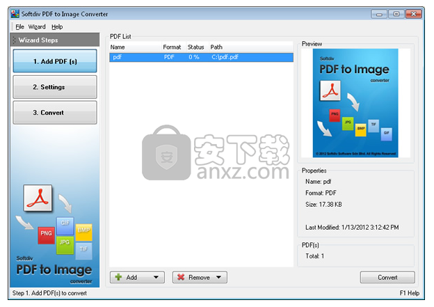 Softdiv PDF to Image Converter(PDF转图片转换器)