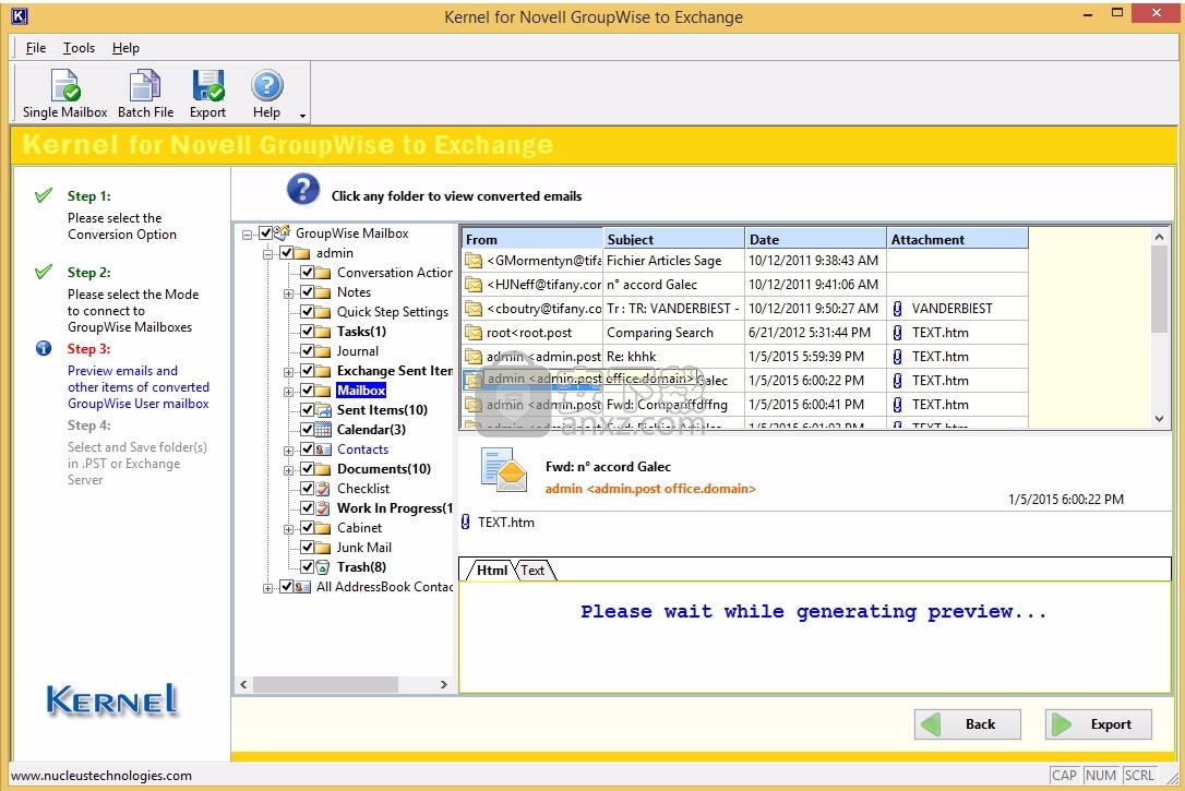 Nowell GroupWise to Exchange(电子邮件迁移)