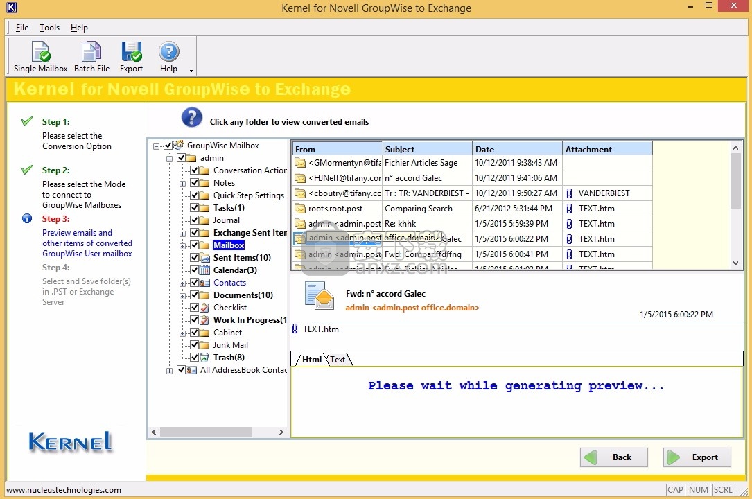 Nowell GroupWise to Exchange(电子邮件迁移)