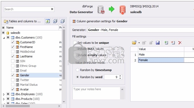 Data Generator for MySQL(MySQL数据生成器)