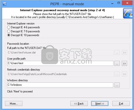 Internet Explorer Password Recovery(密码恢复)