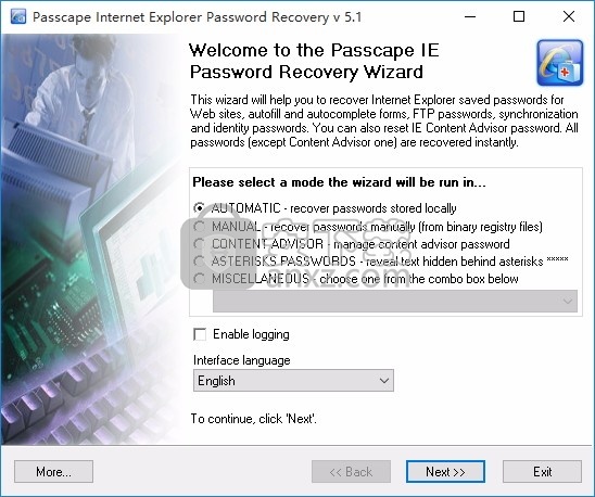 Internet Explorer Password Recovery(密码恢复)