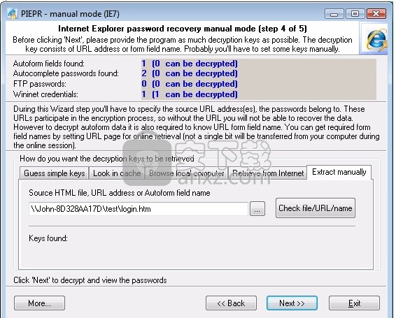 Internet Explorer Password Recovery(密码恢复)