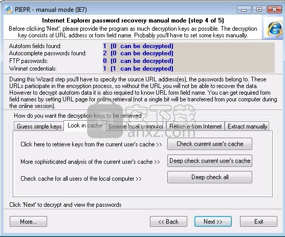 Internet Explorer Password Recovery(密码恢复)