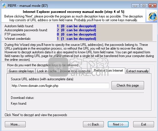 Internet Explorer Password Recovery(密码恢复)