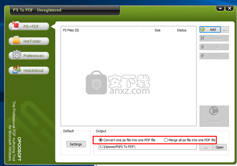 Opoosoft PS To PDF(PS转PDF转换器)