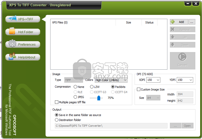 Opoosoft XPS To TIFF Converter(xps转tiff转换器)