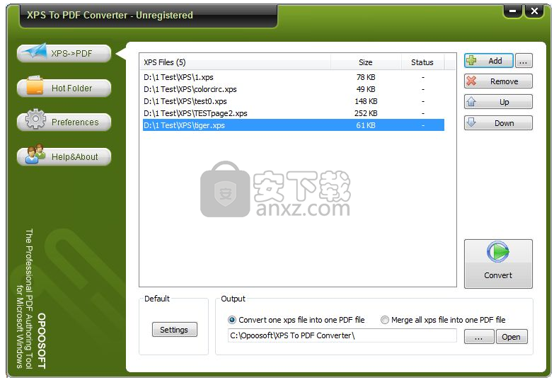 Opoosoft XPS To PDF Converter(xps转pdf转换器)