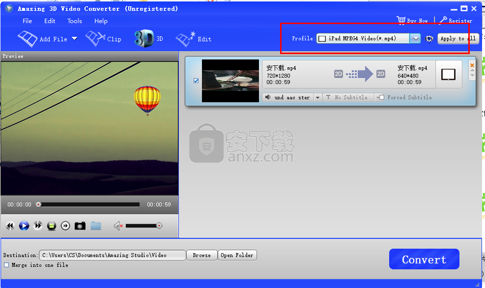 Amazing 3D Video Converter(3D视频转换器)