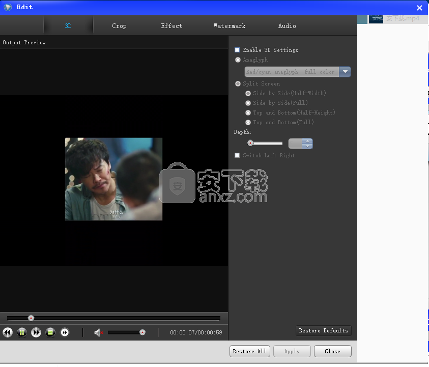 Amazing 3D Video Converter(3D视频转换器)