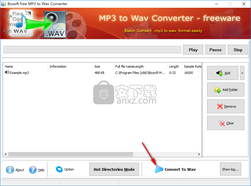 Boxoft MP3 to WAV Converter(mp3转wav转换器)