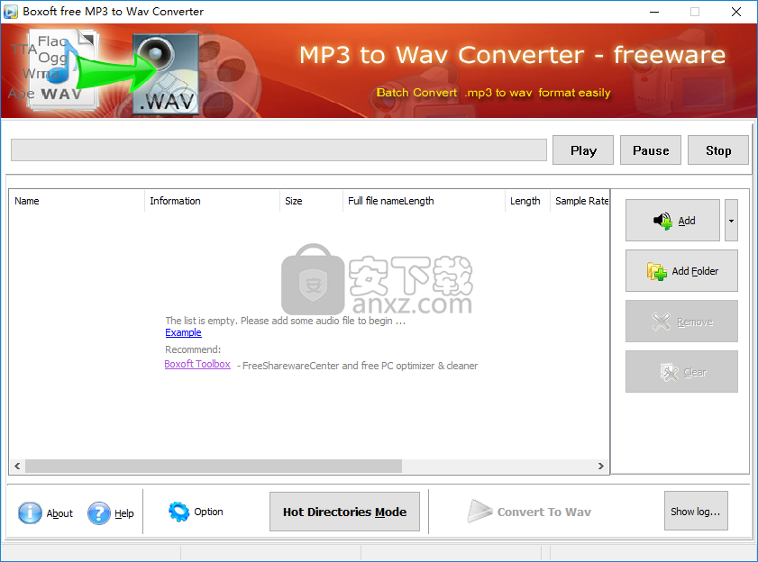 Boxoft MP3 to WAV Converter(mp3转wav转换器)