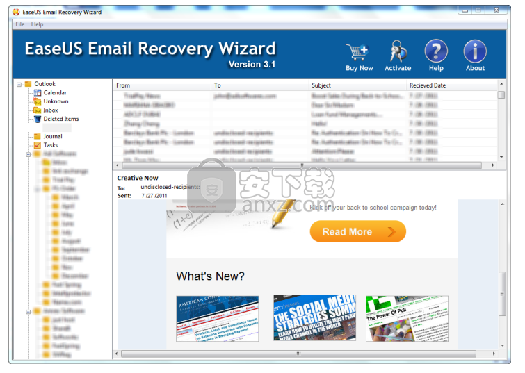 EaseUS Email Recovery Wizard(Outlook邮件恢复工具)