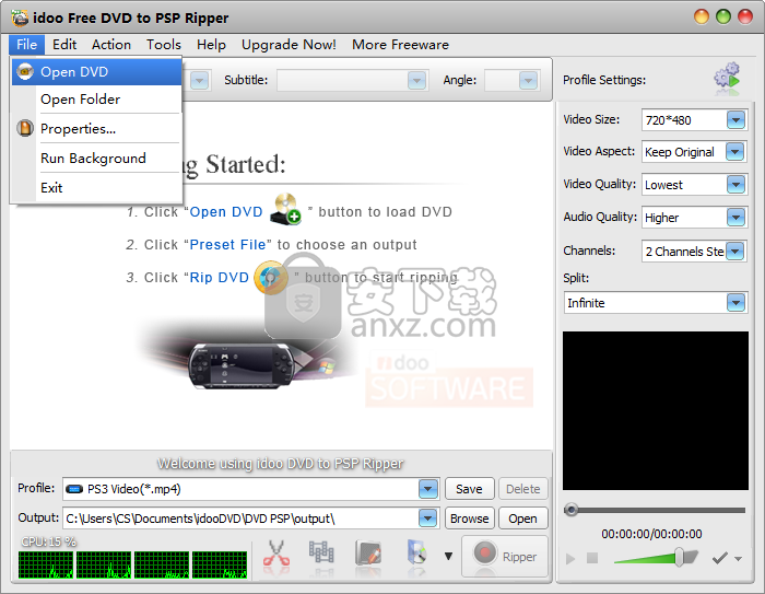 idoo Free DVD to PSP Ripper(DVD转PSP转换器)