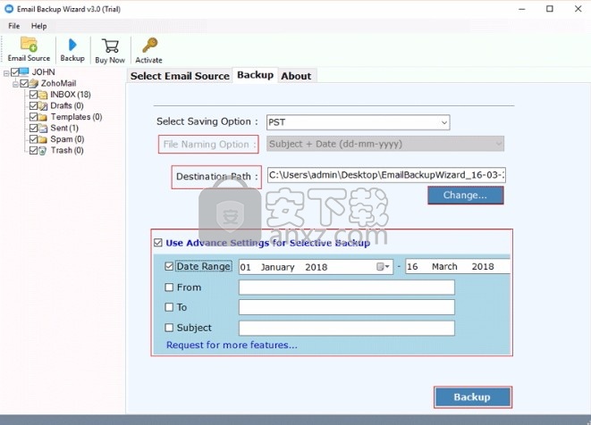 Zoho Mail Backup Wizard(Zoho邮件备份工具)