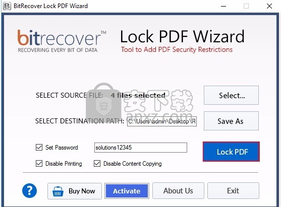 Lock PDF Wizard(PDF加密与限制设定工具)