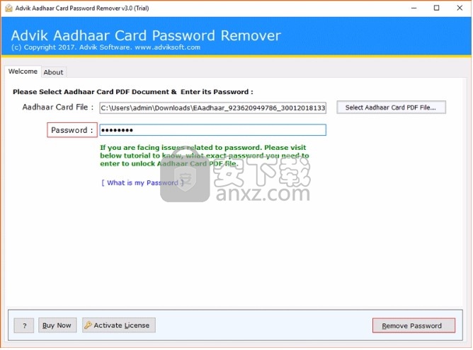 Aadhaar Card Password Remover(Aadhaar卡密码删除器)