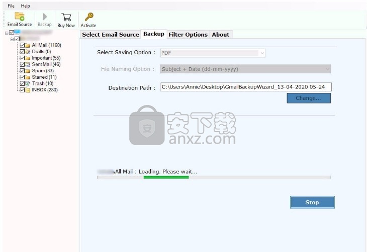 Rackspace Backup Wizard(Rackspace电子邮件备份)