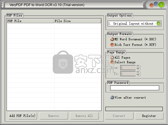 VeryPDF PDF to Word OCR Converter(PDF转Word转换器)
