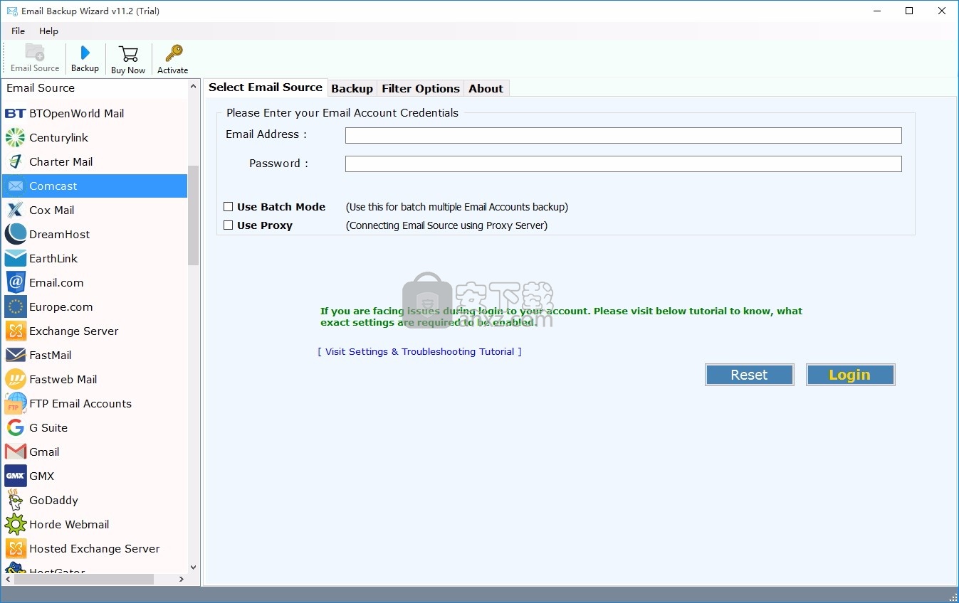 Comcast Backup Wizard(Comcast文件备份工具)