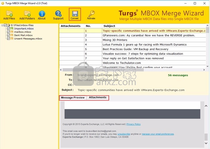 MBOX Merge Wizard(MBOX文件合并工具)