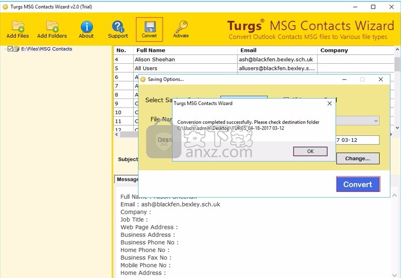 MSG to vCard Wizard(MSG转vCard工具)