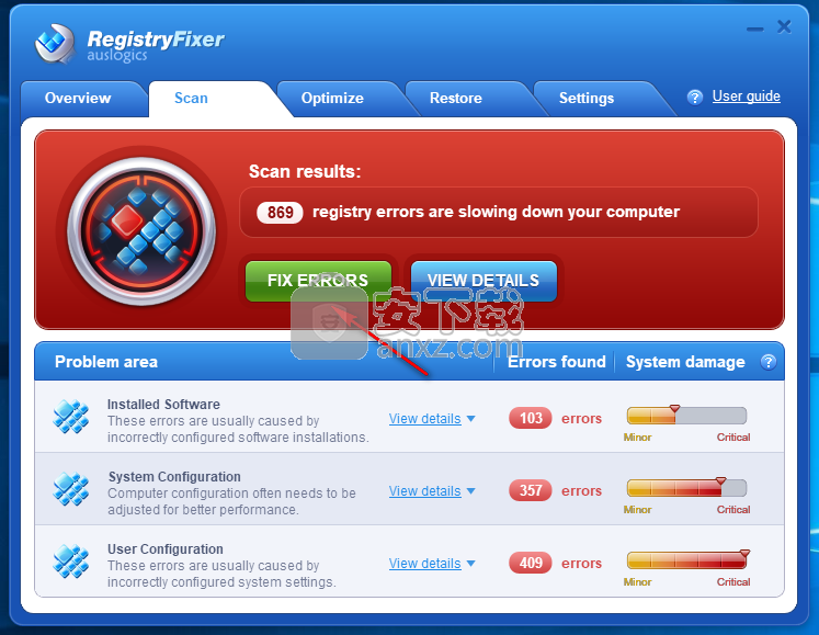 Auslogics RegistryFixer(注册表修复工具)