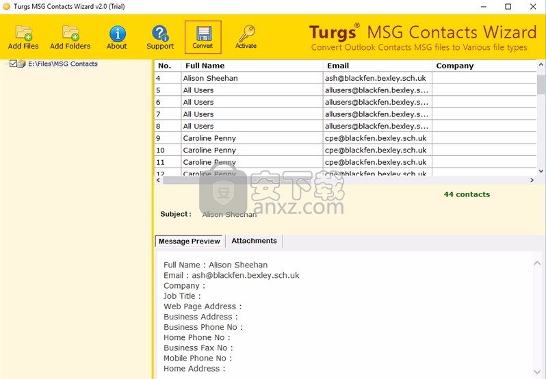 MSG to vCard Wizard(MSG转vCard工具)