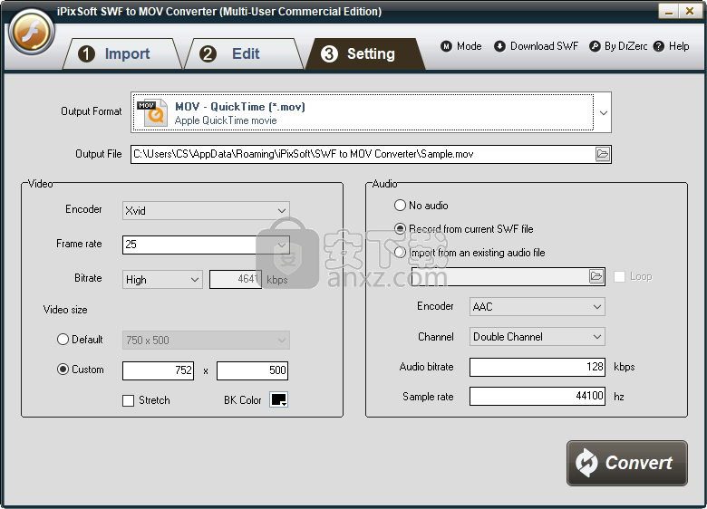 iPixSoft SWF to MOV Converter(swf转mov格式转换器)