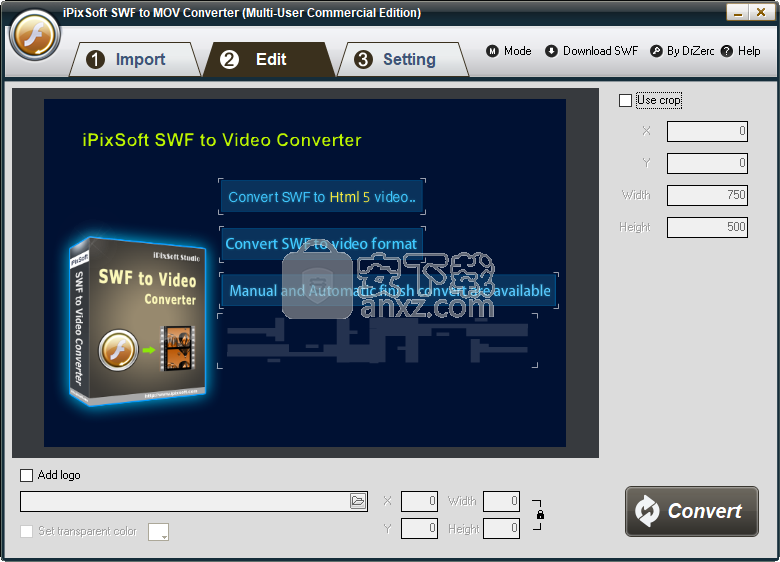 iPixSoft SWF to MOV Converter(swf转mov格式转换器)