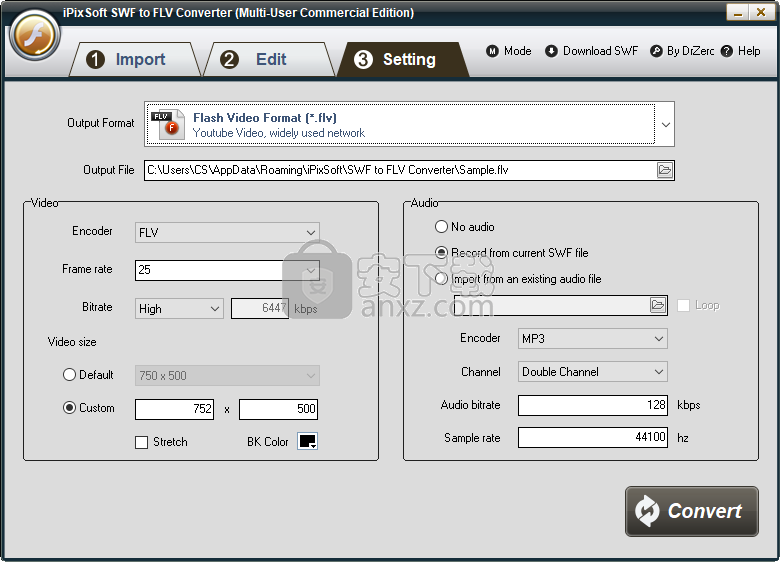 iPixSoft SWF to FLV Converter(swf转flv格式换器)