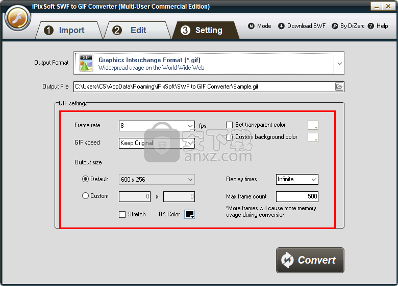 iPixSoft SWF to GIF Converter(swf转gif软件)