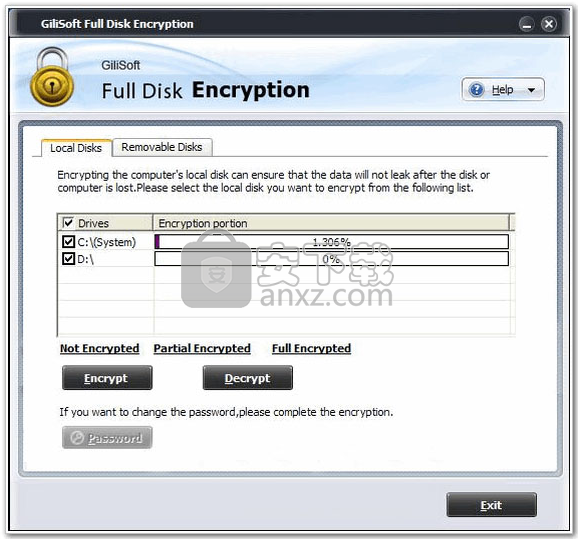 硬盘加密软件(Gilisoft Full Disk Encryption)