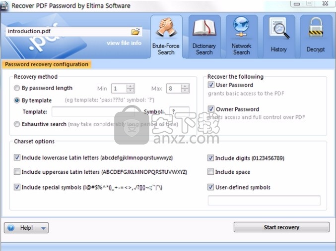 Recover PDF Password(PDF密码恢复工具)