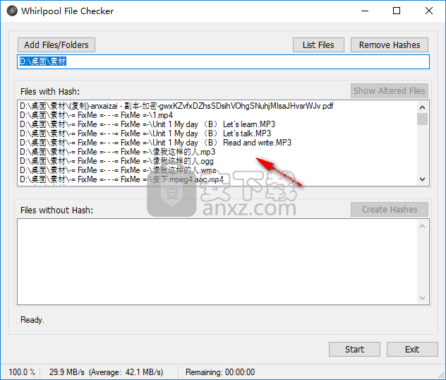 Whirlpool File Checker(文件哈希存储检查器)