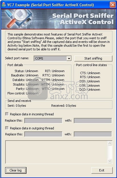 Serial Port Sniffer ActiveX(Active串行端口嗅探器)