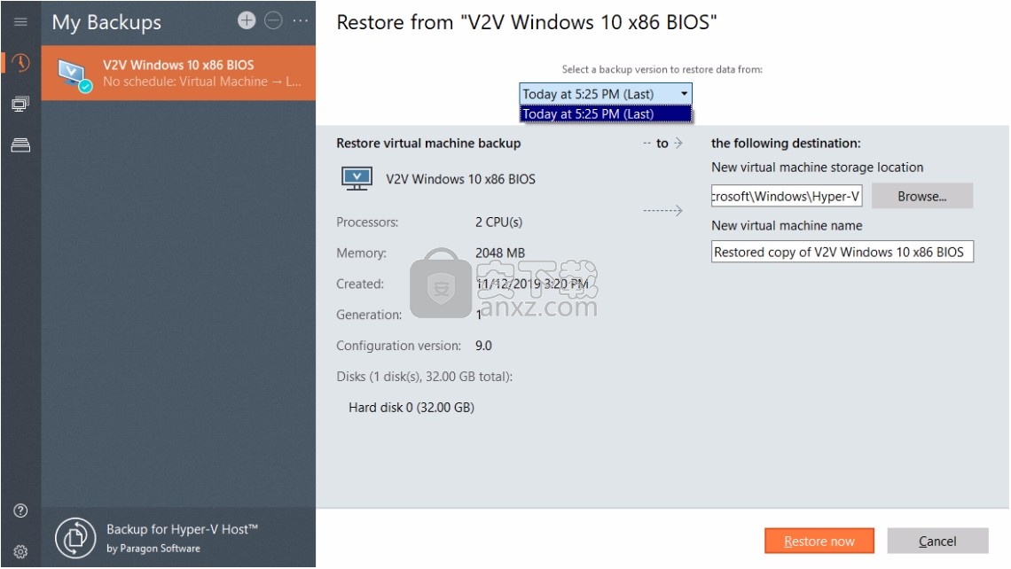 Backup for Hyper-V Host(Hyper-V数据备份与恢复工具)