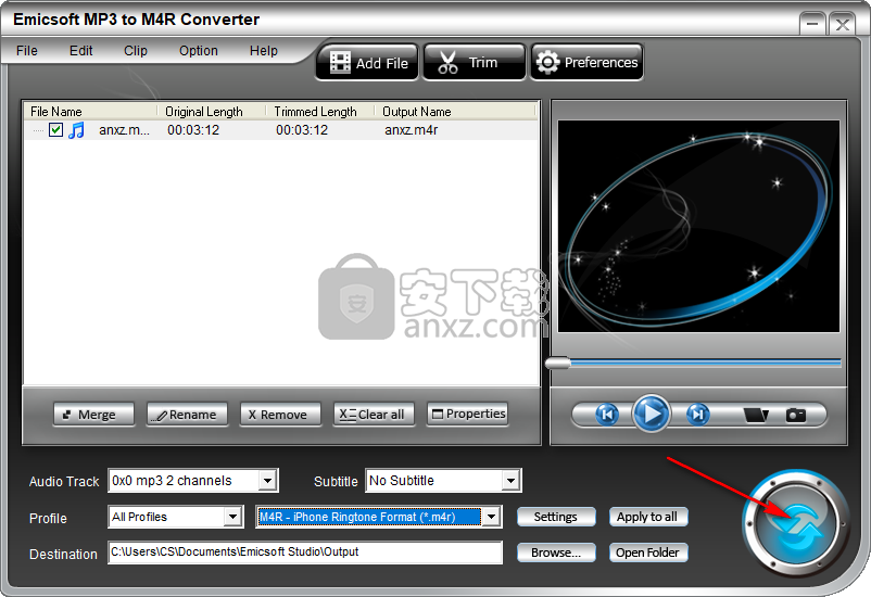 Emicsoft MP3 to M4R Converter(mp3转m4r转换器)