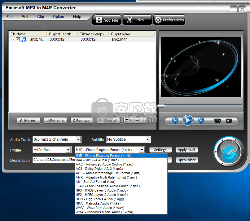 Emicsoft MP3 to M4R Converter(mp3转m4r转换器)