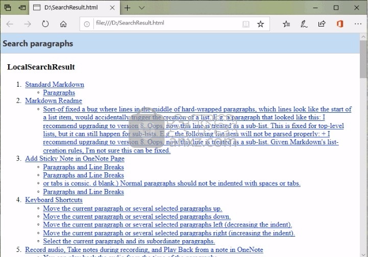 OneNote Search Bar(搜索工具栏管理)