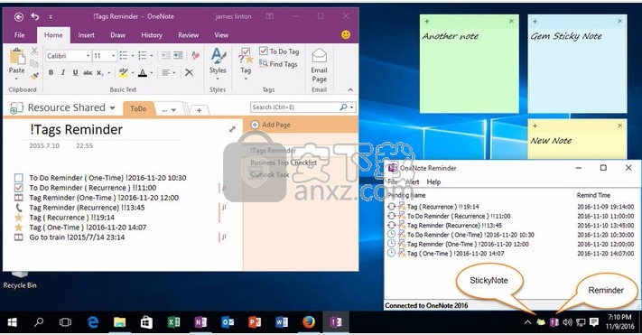 OneNote Reminder(桌面提醒工具)