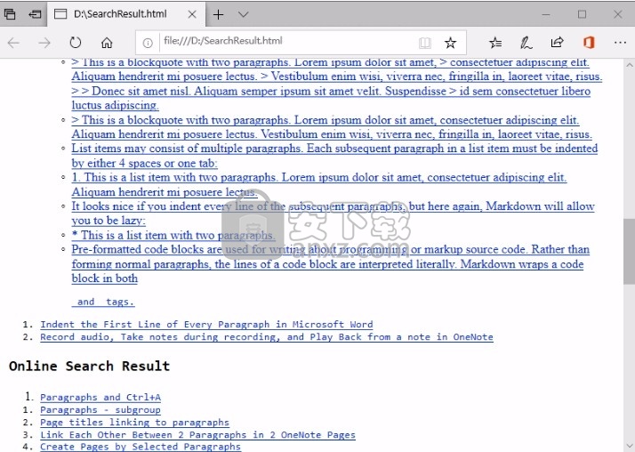 OneNote Search Bar(搜索工具栏管理)