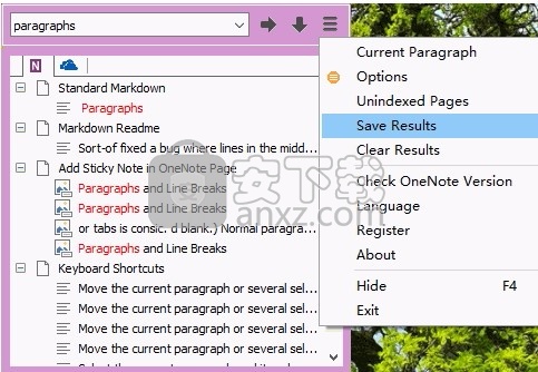 OneNote Search Bar(搜索工具栏管理)