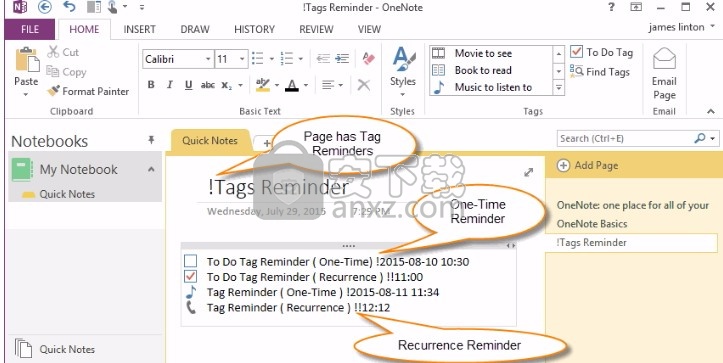 OneNote Reminder(桌面提醒工具)