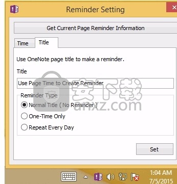 OneNote Reminder(桌面提醒工具)